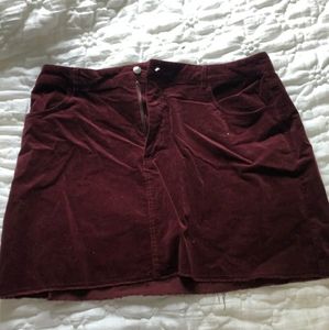 Burgundy corduroy skirt
